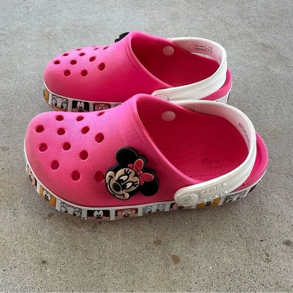 Crocs Toddler Girls Fun Lab Disney Minnie Mouse Band Clogs Size C9