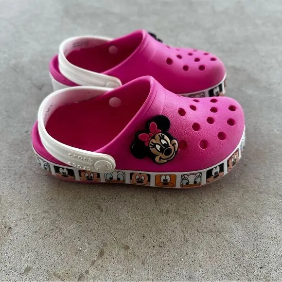 Crocs Toddler Girls Fun Lab Disney Minnie Mouse Band Clogs Size C9