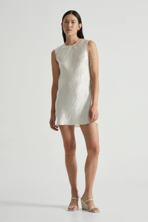 CRUSH BIAS MINI TANK DRESS | CREAM