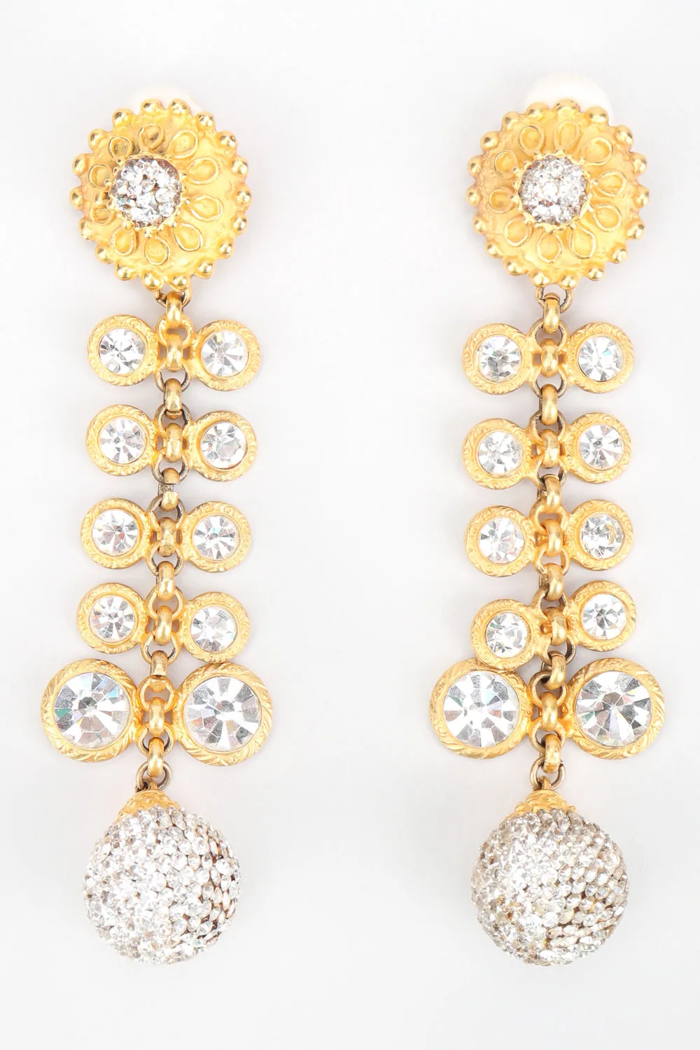 Crystal Sunflower Duster Earrings