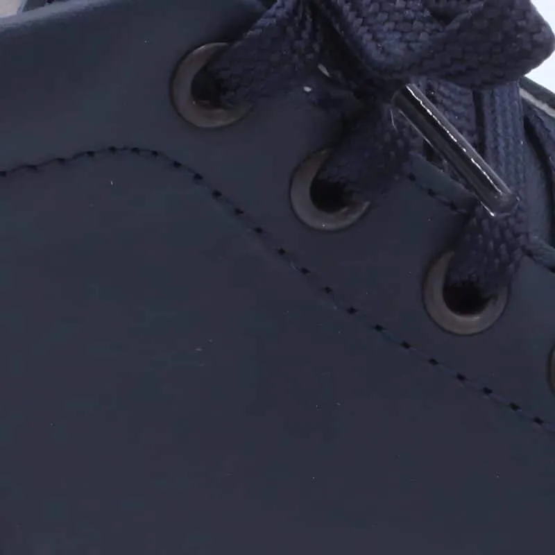 'Danilo' Boys Navy Leather High-Tops