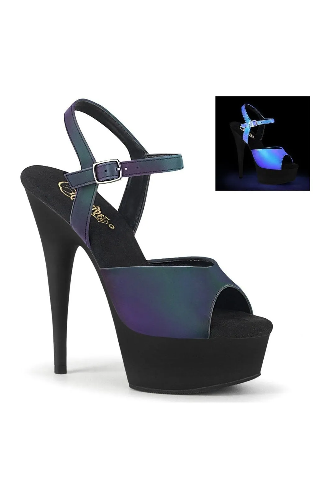 DELIGHT-609REFL Exotic Sandal | Green Reflective