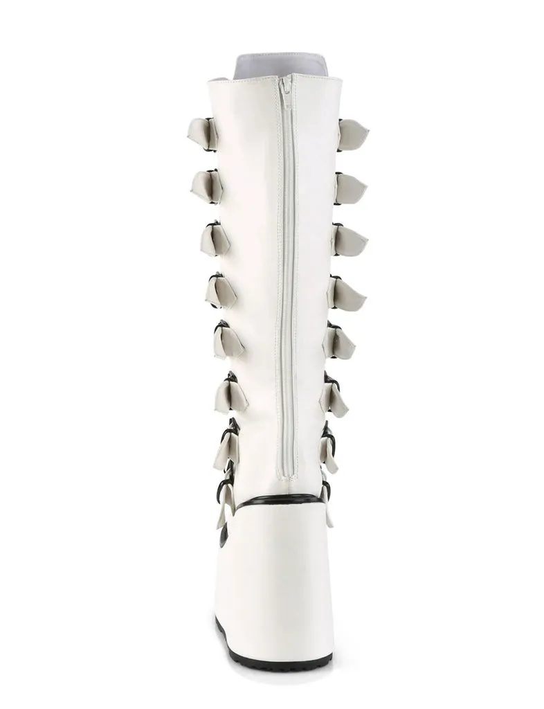 DEMONIA SWING-815 BOOTS - WHITE VEGAN LEATHER ✰ PRE ORDER ✰