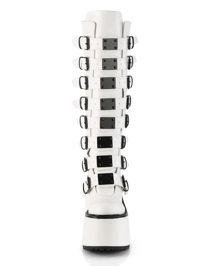 DEMONIA SWING-815 BOOTS - WHITE VEGAN LEATHER ✰ PRE ORDER ✰