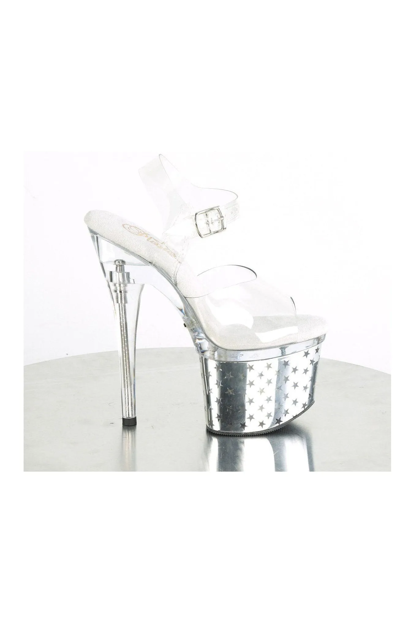 DISCOLITE-708STAR Exotic Sandal | Clear Vinyl