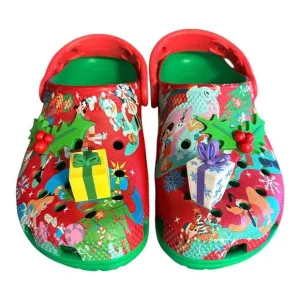 Disney Mickey‎ Mouse &amp; Friends Crocs Christmas Holiday Clogs for Kids SZ 12