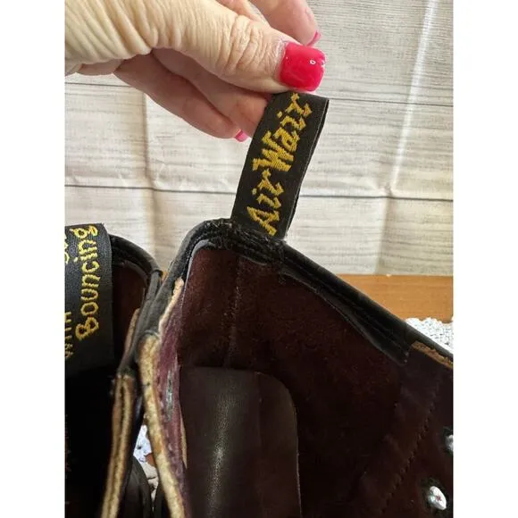 Doc Dr Martens Cherry Red Leather Boots Made In England 5 Mens/6 Wmns? 8-Eye