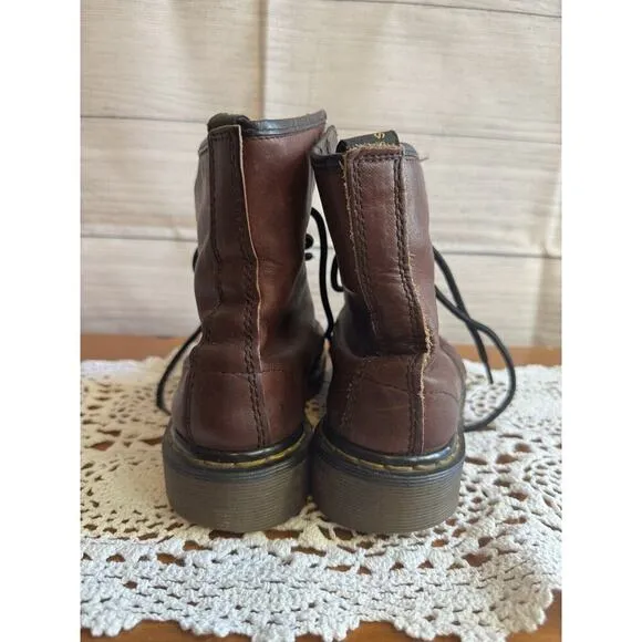 Doc Dr Martens Cherry Red Leather Boots Made In England 5 Mens/6 Wmns? 8-Eye