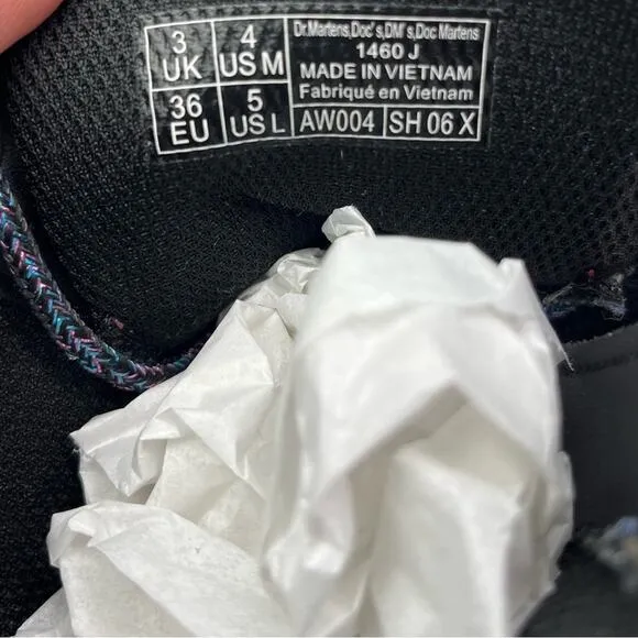 Dr. Martens 1460 Sparkle Rays Grey Big Kid Combat Boots