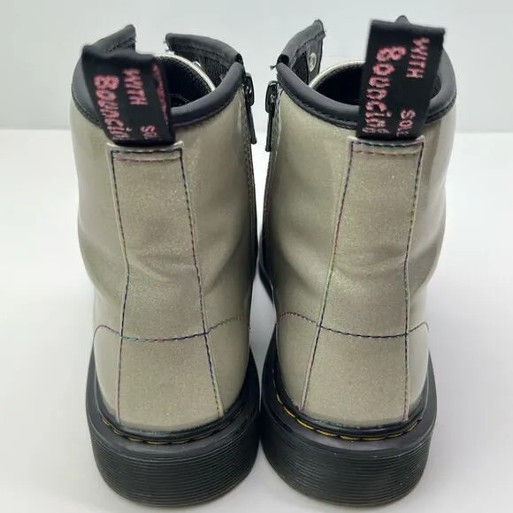 Dr. Martens 1460 Sparkle Rays Grey Big Kid Combat Boots