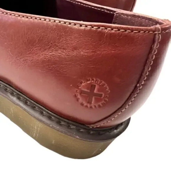 Dr. Martens Saul‎ Leather Loafers Mens Size 11 Slip On Comfort Cherry Red EUC