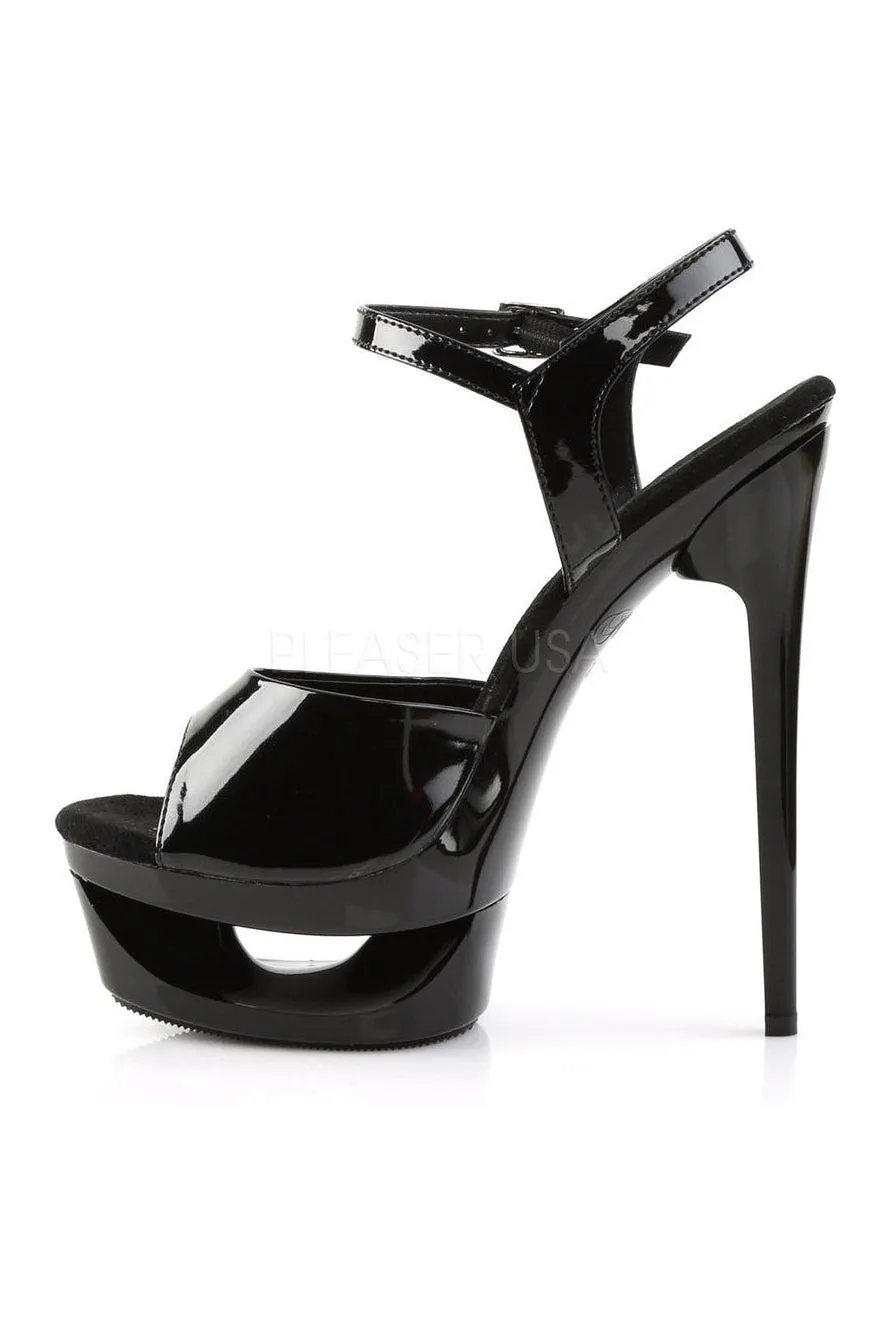 ECLIPSE-609 Platform Sandal  | Black Patent