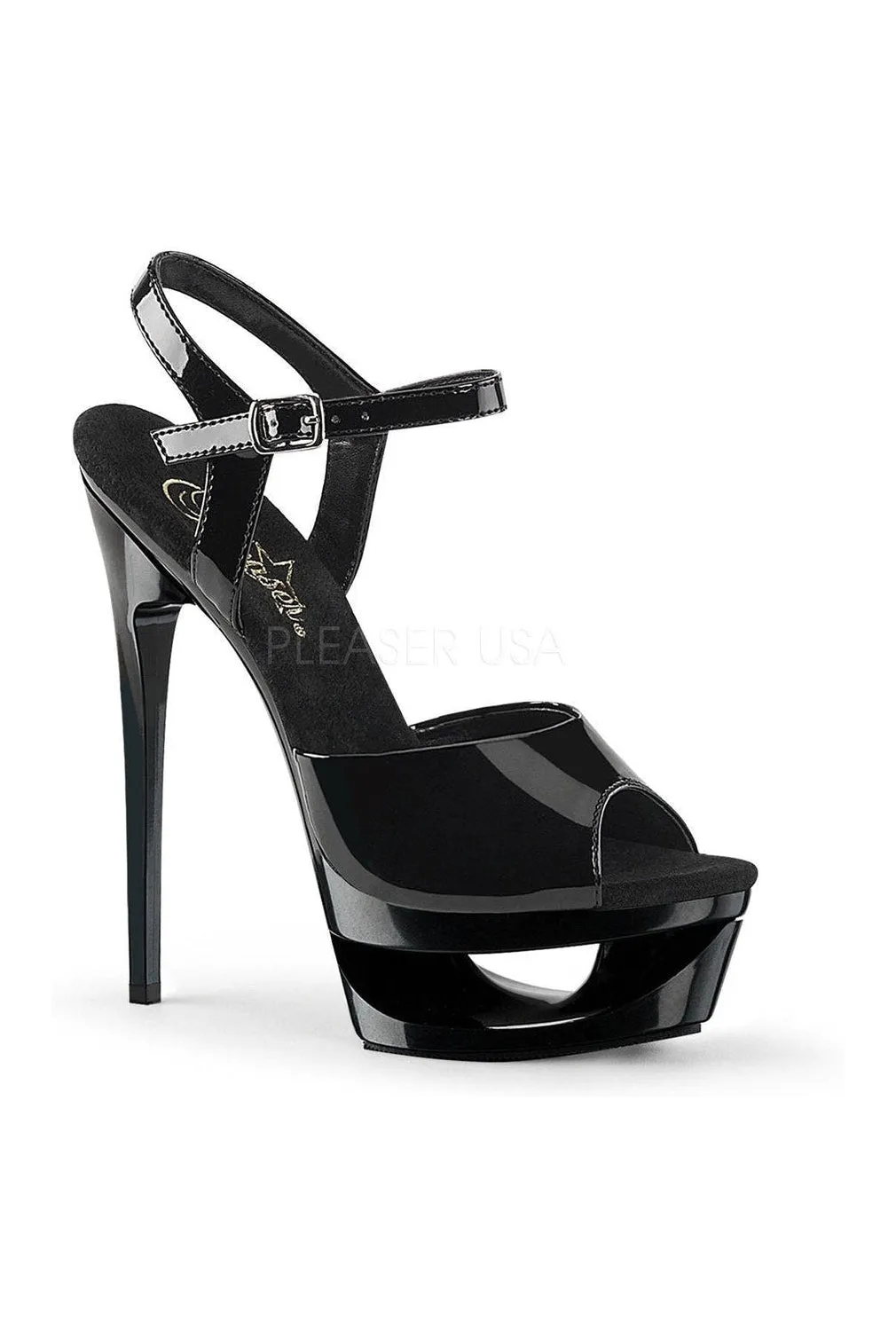 ECLIPSE-609 Platform Sandal  | Black Patent