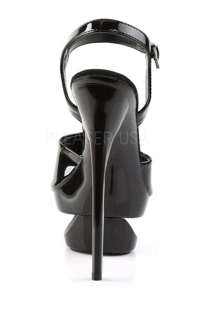 ECLIPSE-609 Platform Sandal  | Black Patent