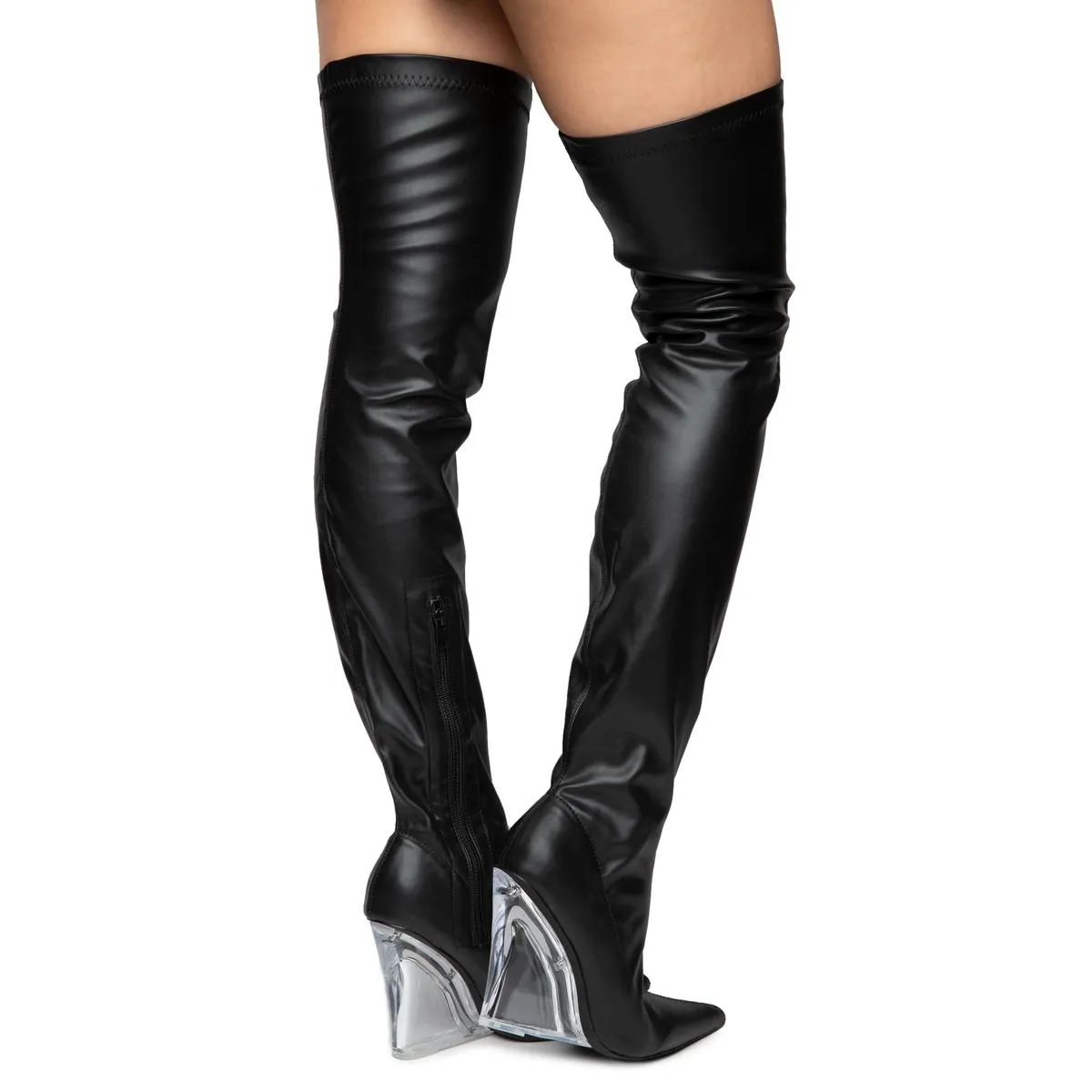 Emilie-4 Wedge Thigh High Boots