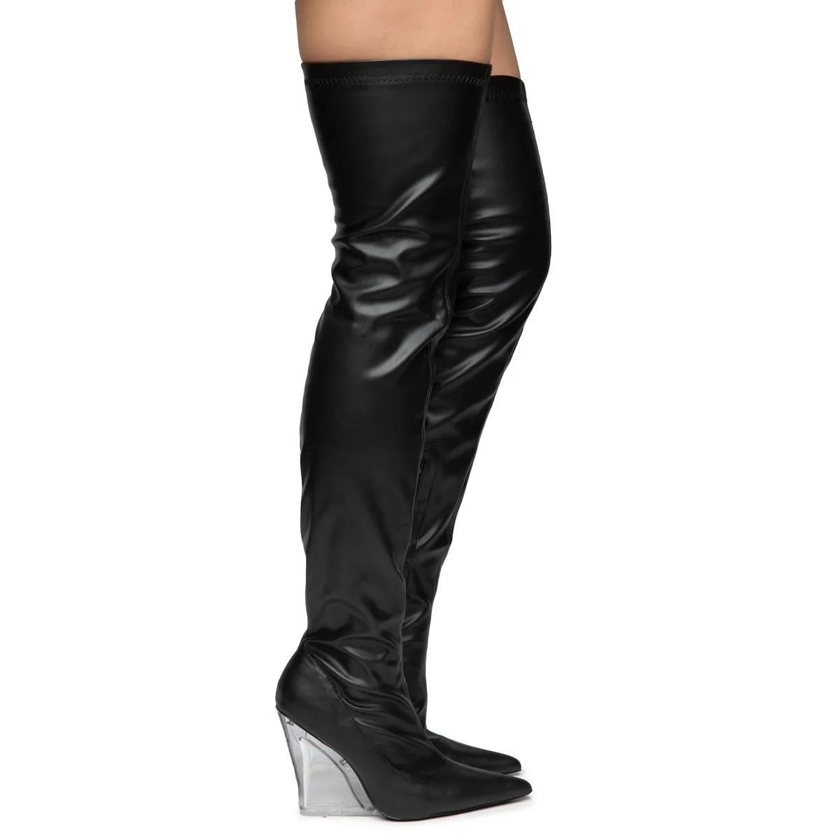 Emilie-4 Wedge Thigh High Boots