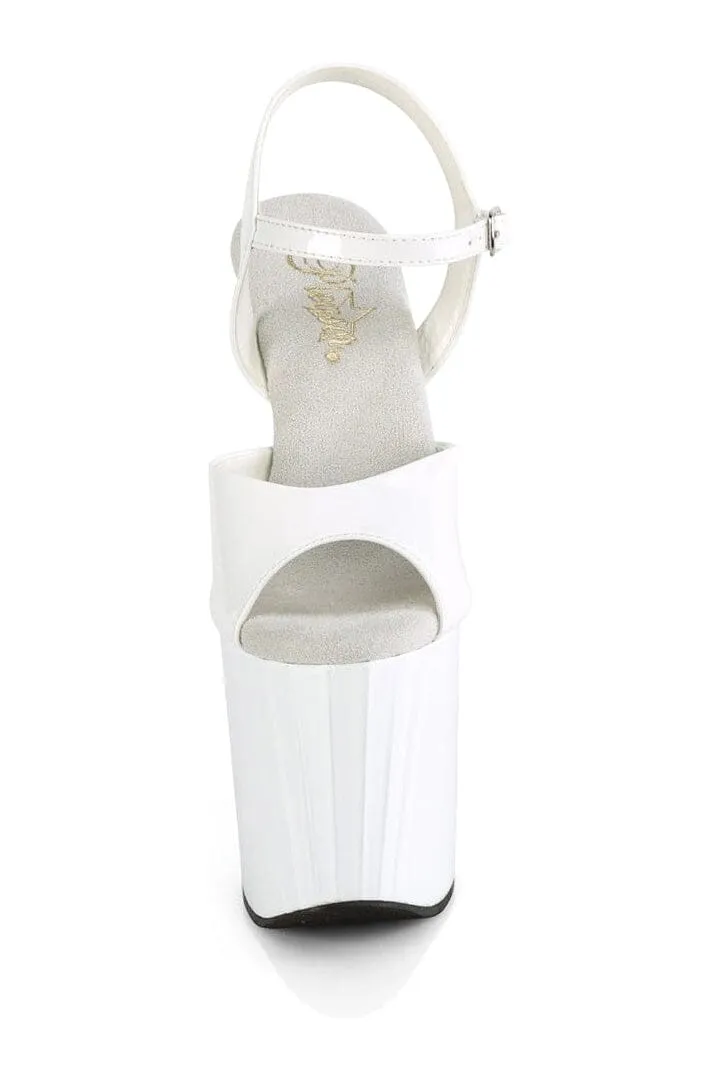 ENCHANT-709 White Patent Sandal