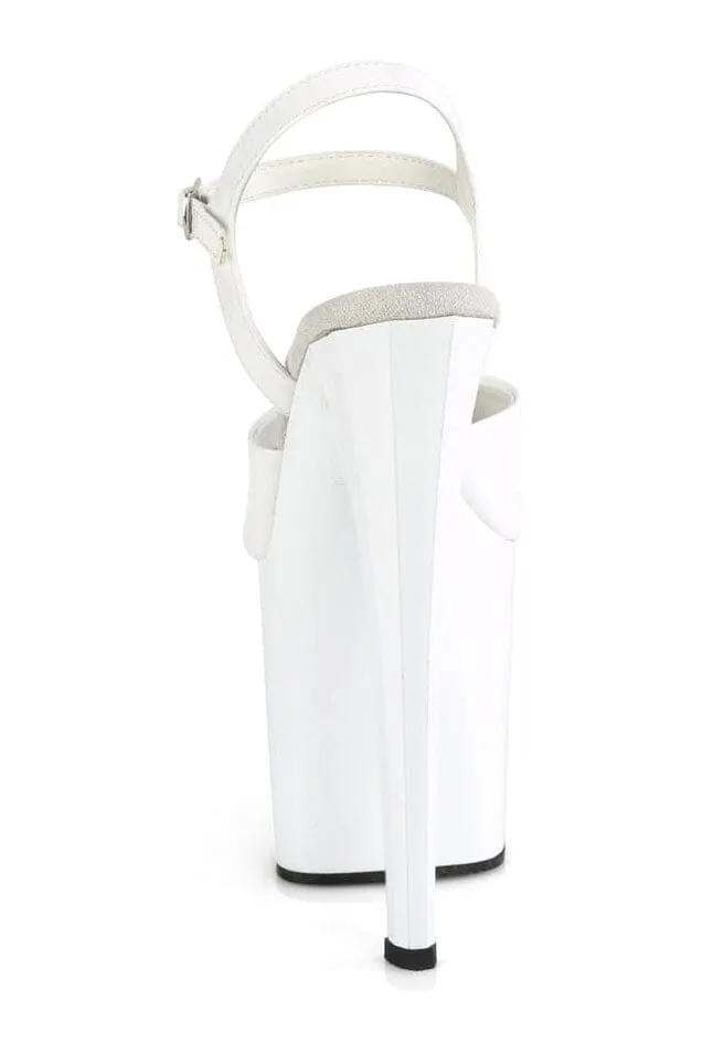 ENCHANT-709 White Patent Sandal