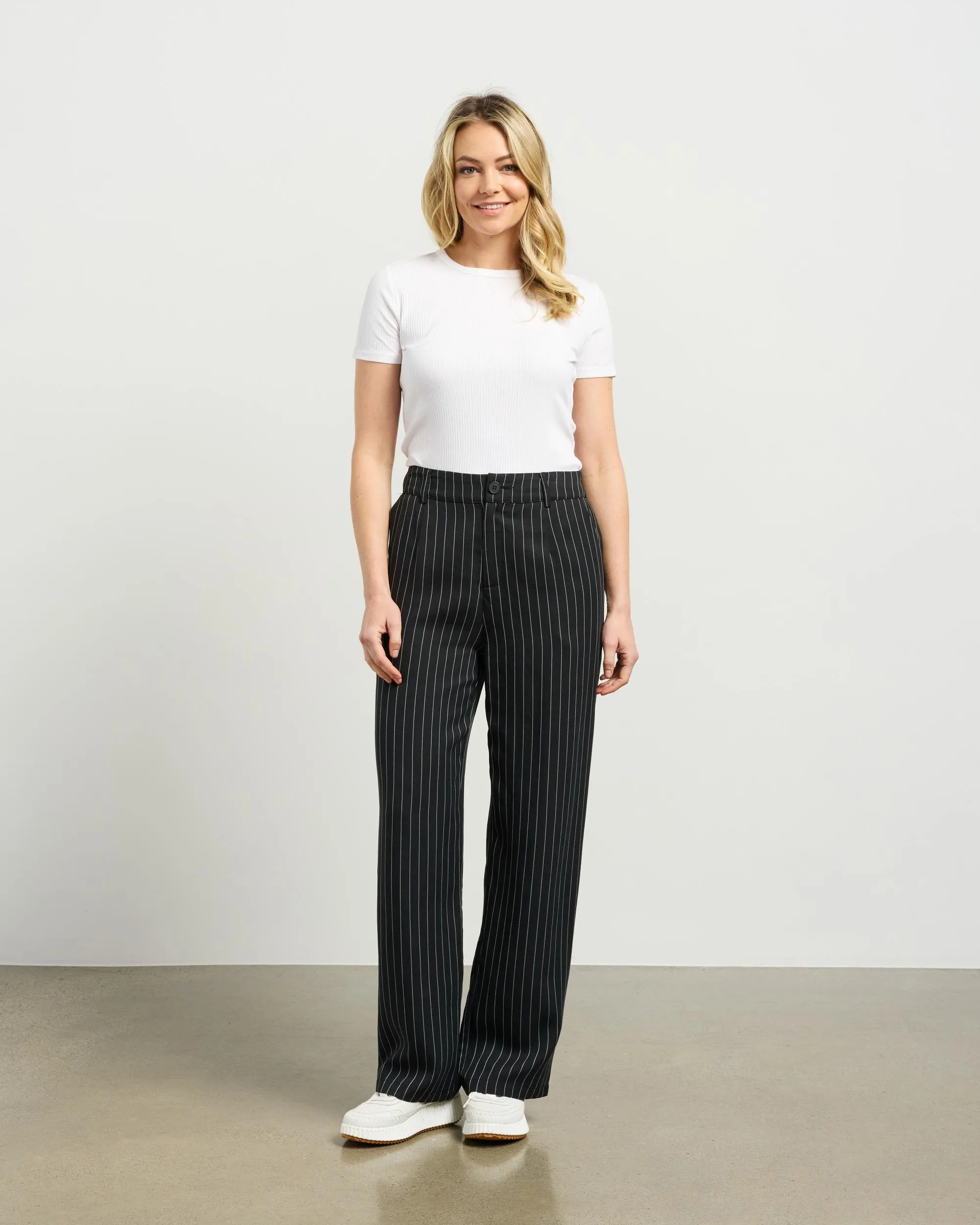 et alia Riley Pants - Black Pinstripe