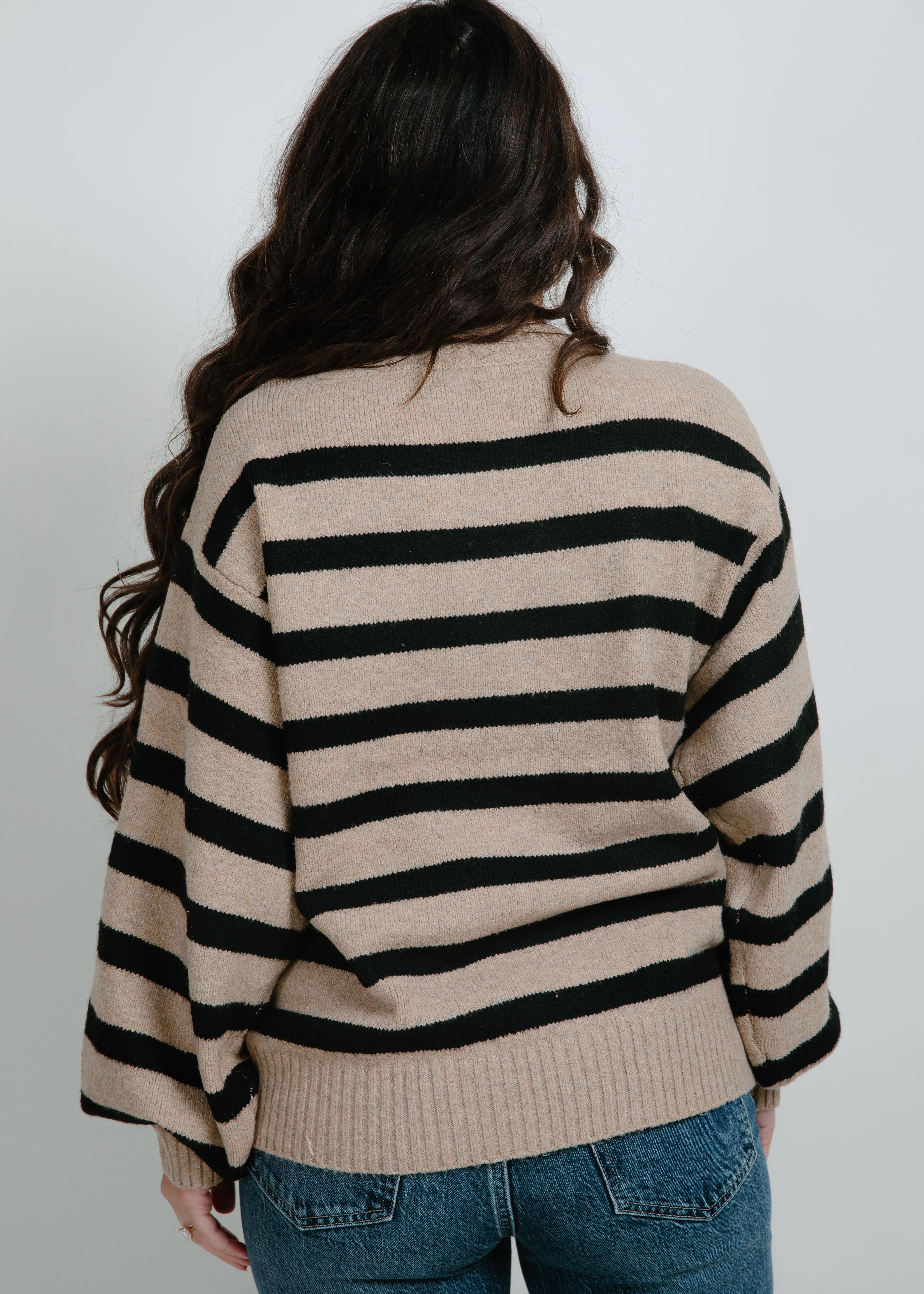 Fable Striped Sweater - Black