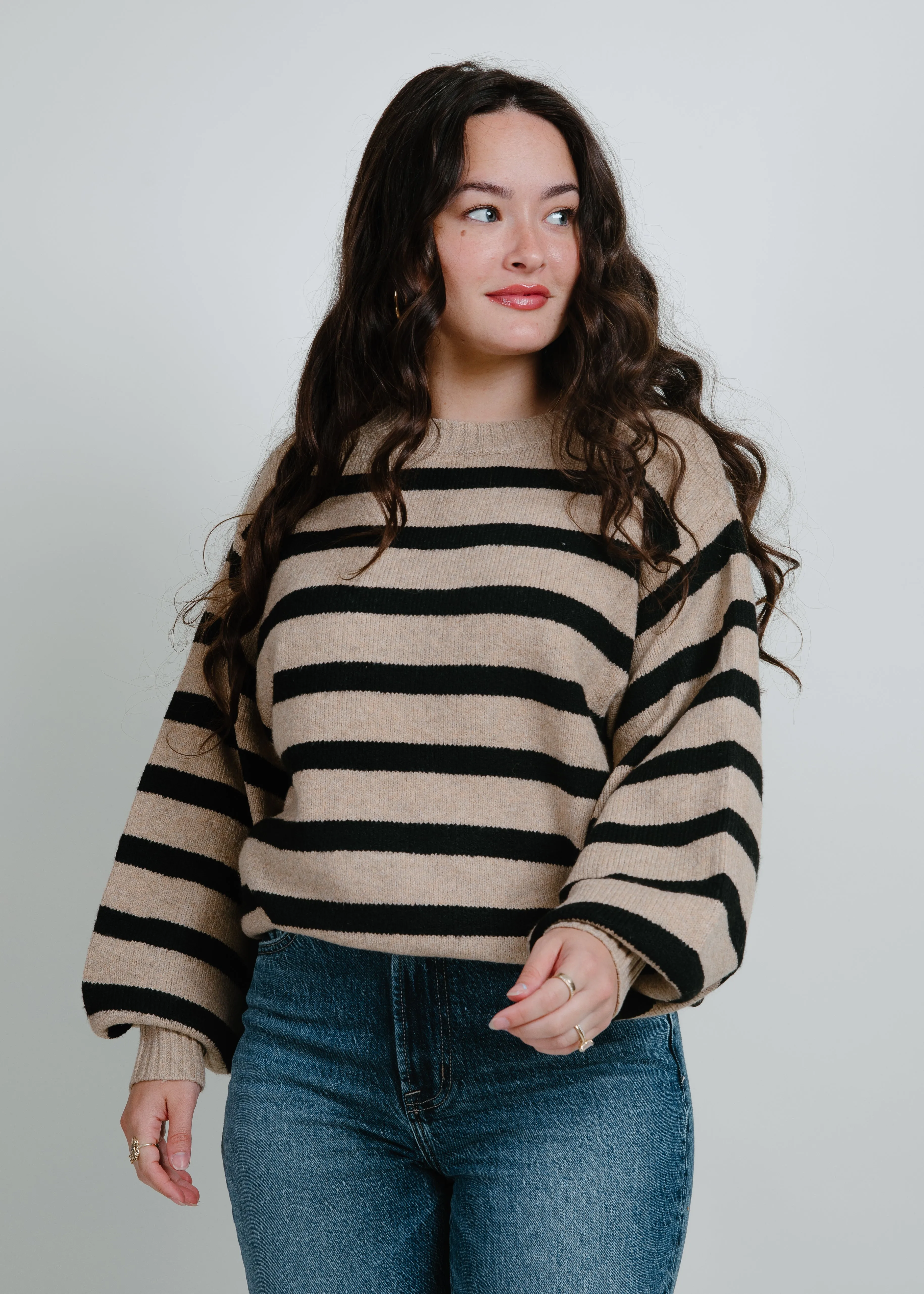 Fable Striped Sweater - Black