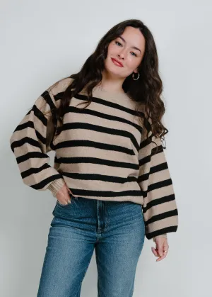 Fable Striped Sweater - Black