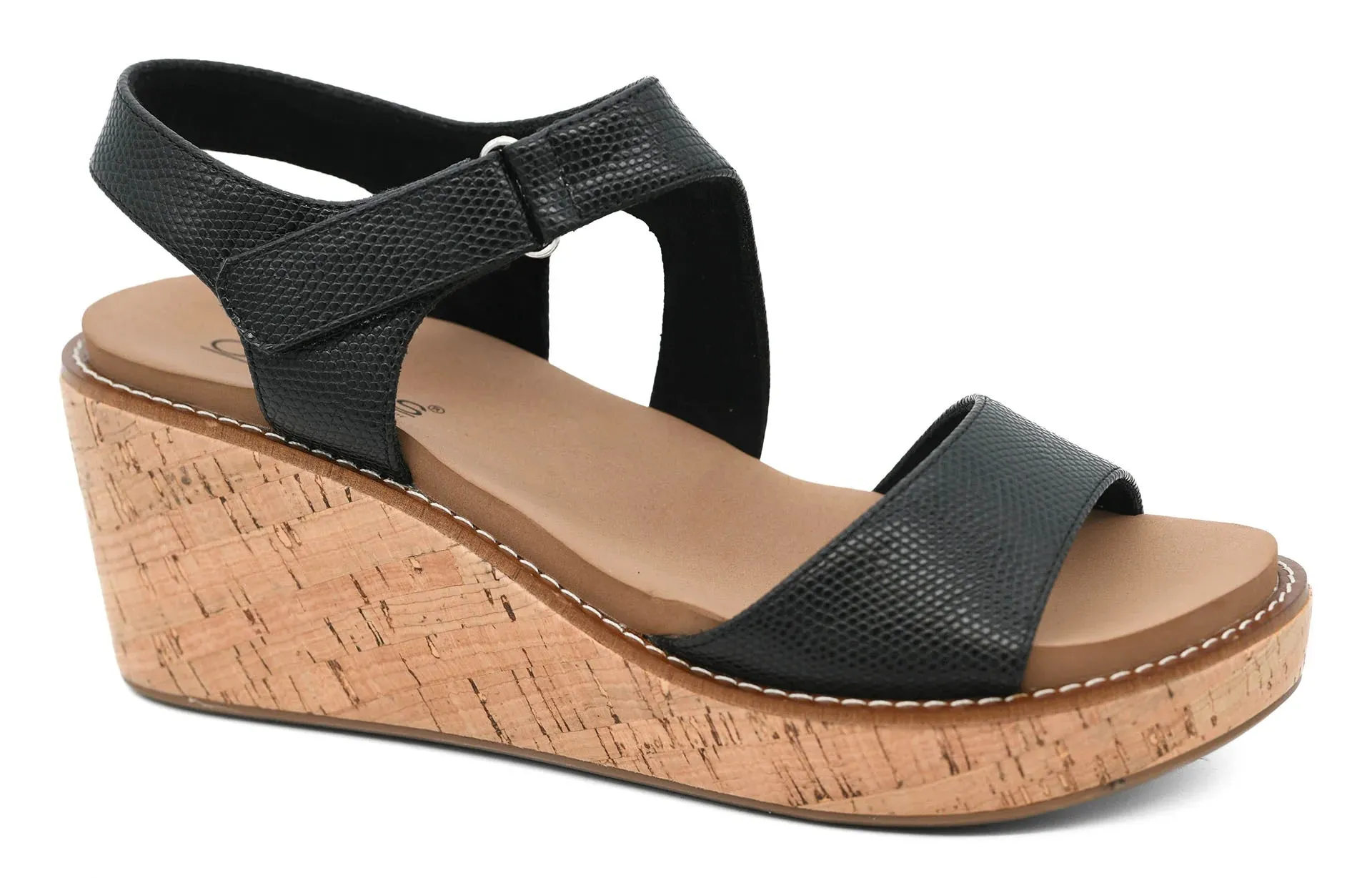 Five OClock Somewhere Black Strappy Sandal (Corkys)