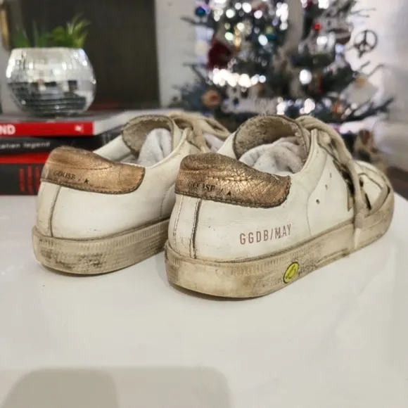 Golden Goose Girls May Sneakers Animal Print Star 33
