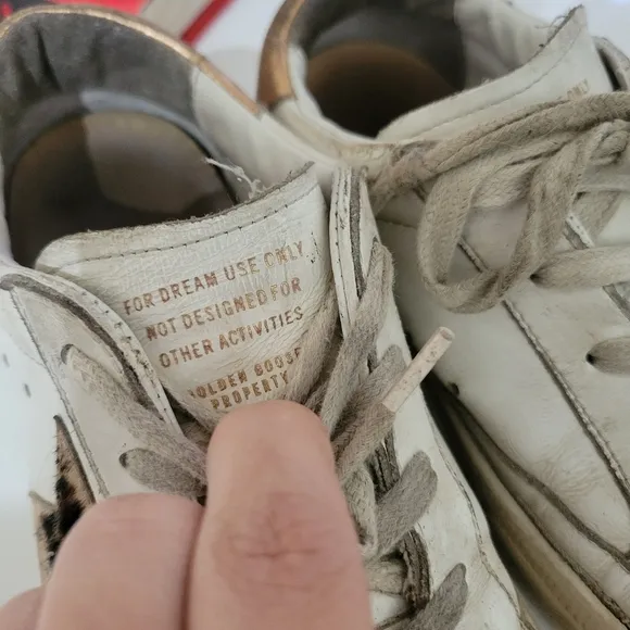 Golden Goose Girls May Sneakers Animal Print Star 33