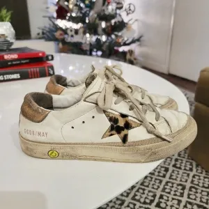 Golden Goose Girls May Sneakers Animal Print Star 33