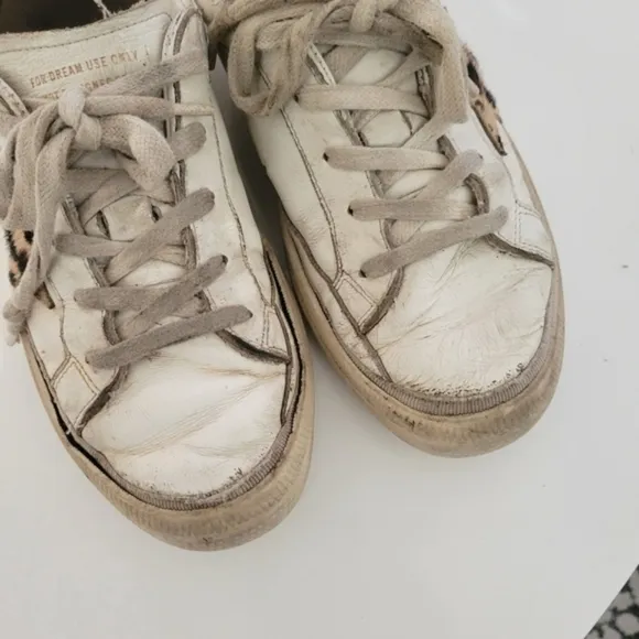 Golden Goose Girls May Sneakers Animal Print Star 33