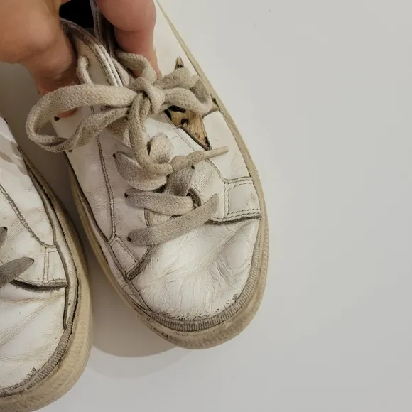 Golden Goose Girls May Sneakers Animal Print Star 33