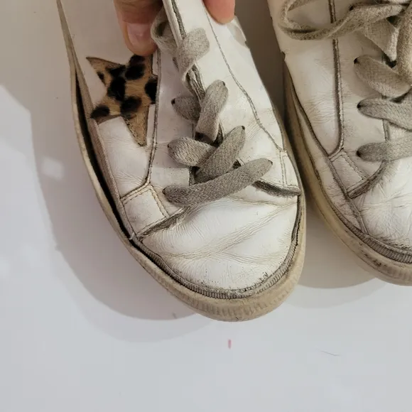 Golden Goose Girls May Sneakers Animal Print Star 33