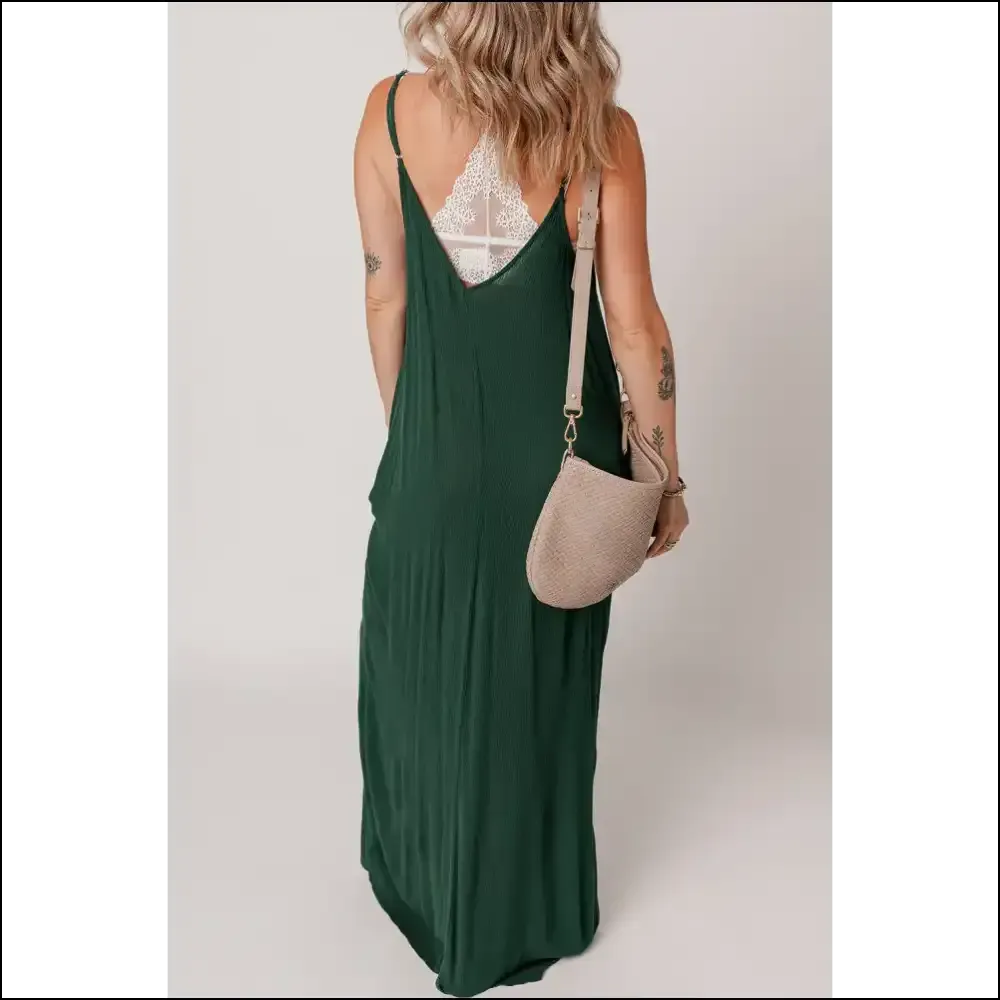Green Spaghetti Strap Maxi Dress: Runway Queen  👑 Needful Things