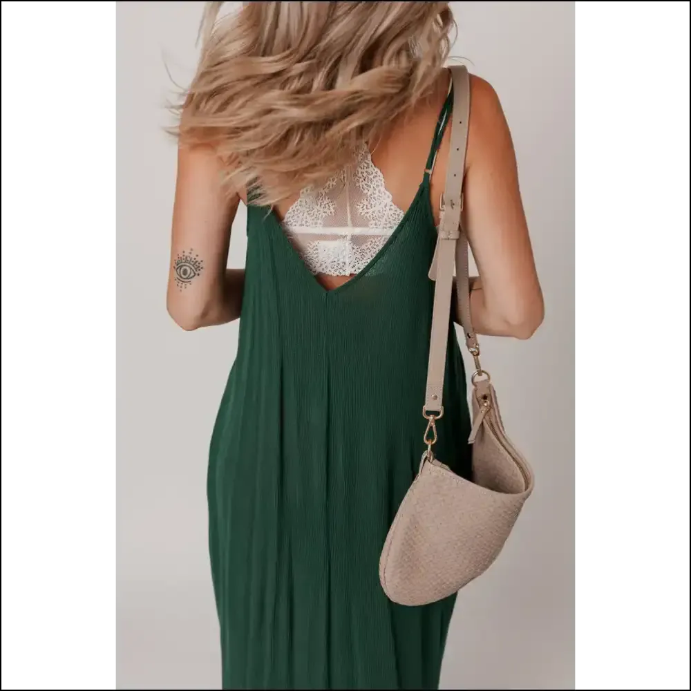 Green Spaghetti Strap Maxi Dress: Runway Queen  👑 Needful Things