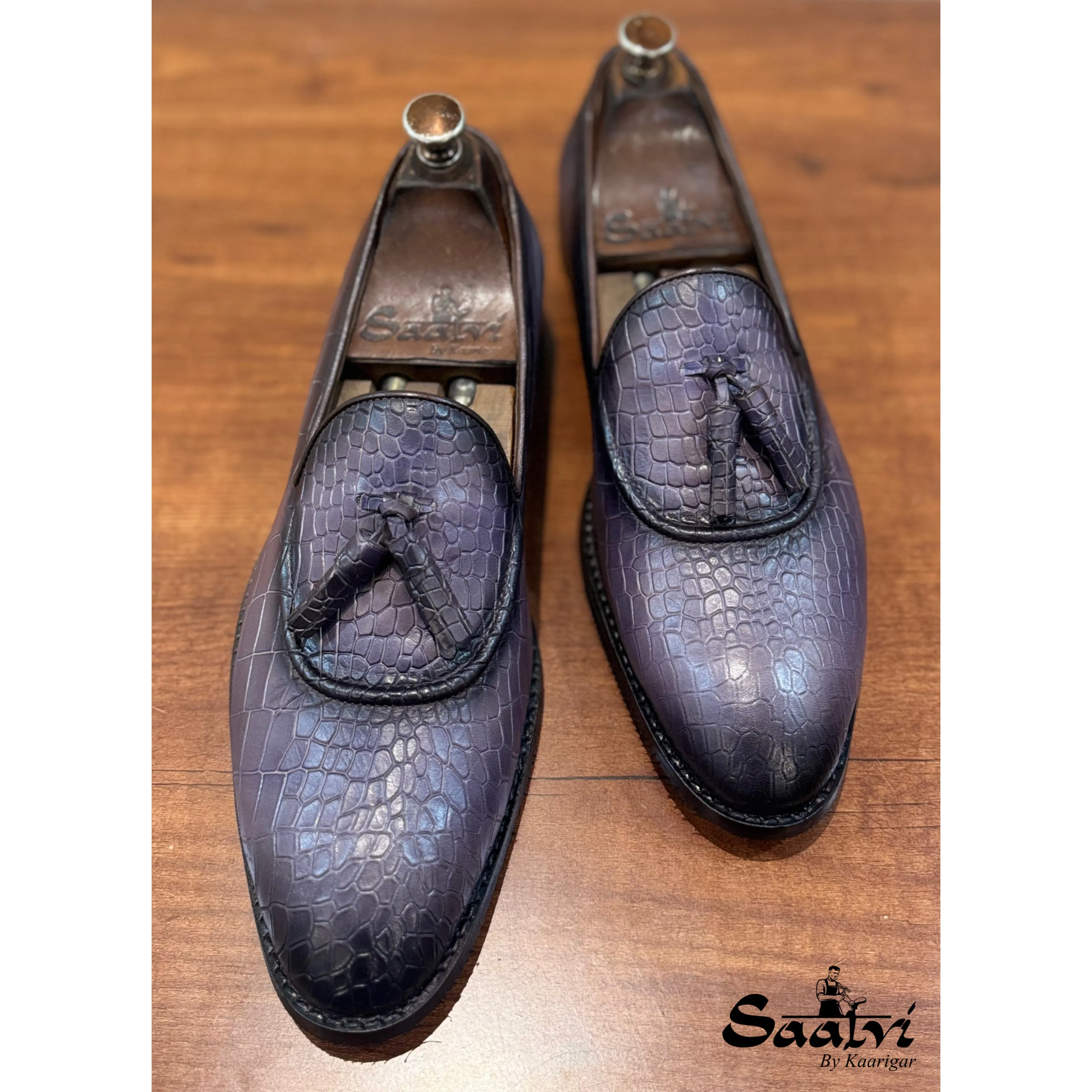 Grey Loafers With Tassels