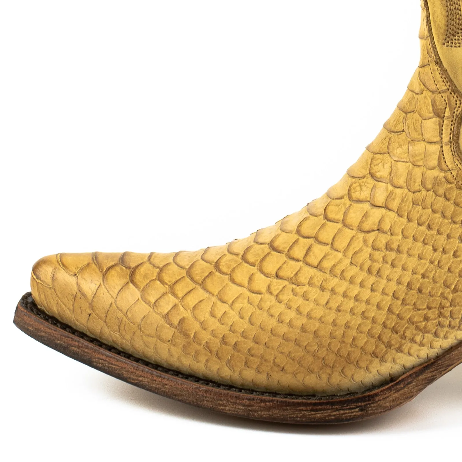 Handmade Women's Cowboy Country Western Boots Yellow Leather 2524 