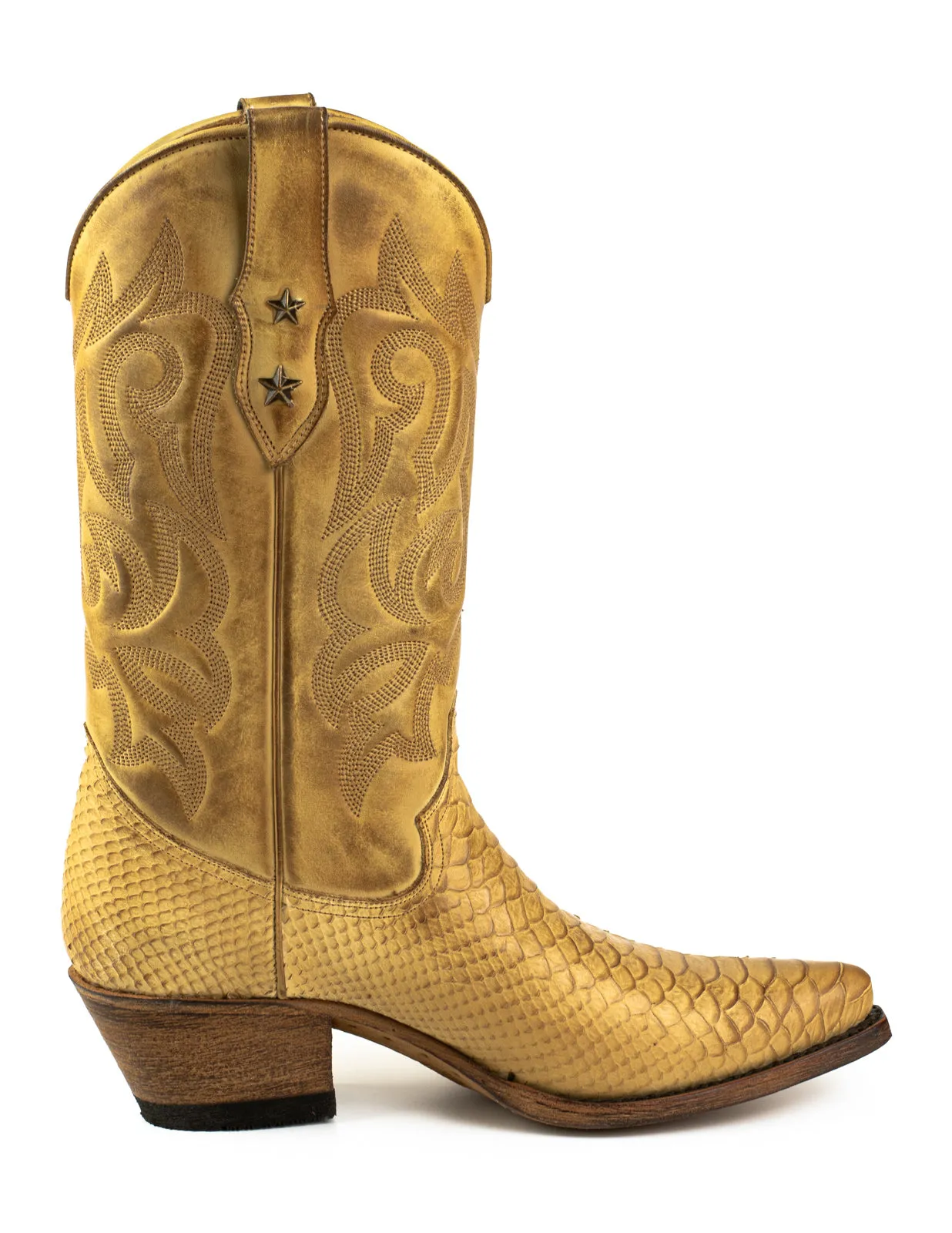 Handmade Women's Cowboy Country Western Boots Yellow Leather 2524 