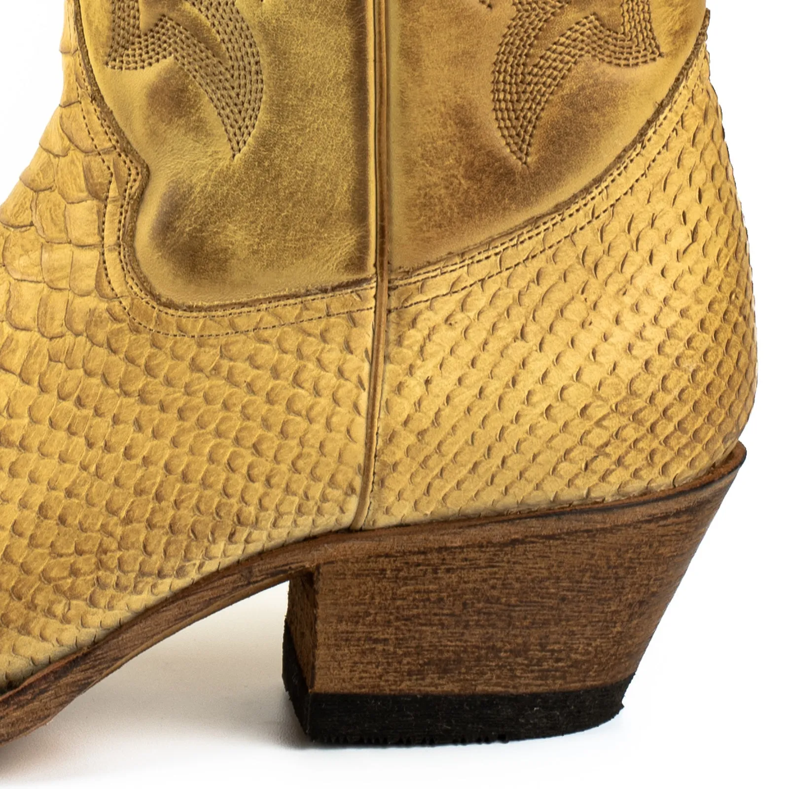 Handmade Women's Cowboy Country Western Boots Yellow Leather 2524 