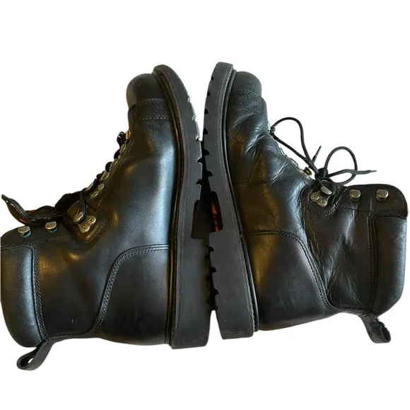 Harley Davidson Dipstick Black Leather Moto Combat Boots Men’s Size 10 Grunge