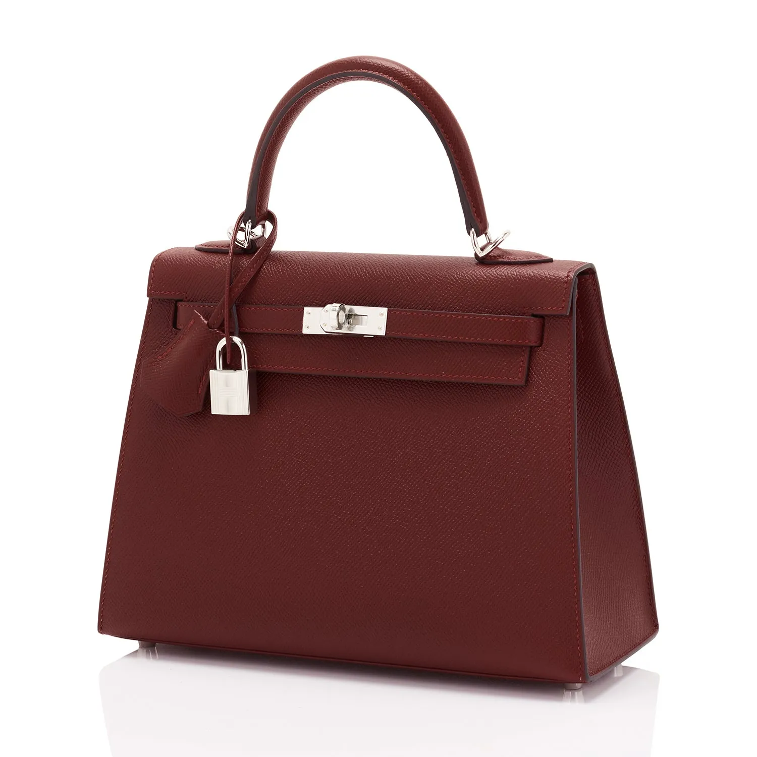 Hermes Kelly 25 Rouge H Hermes Epsom Sellier Palladium Hardware