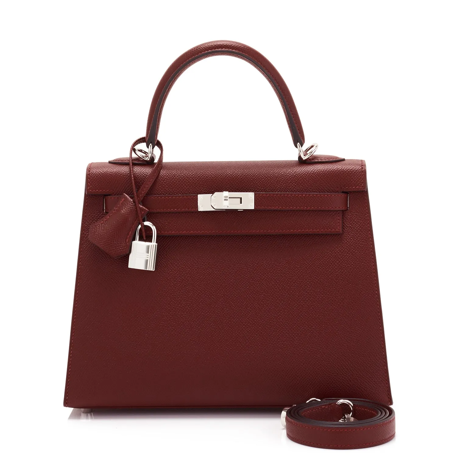 Hermes Kelly 25 Rouge H Hermes Epsom Sellier Palladium Hardware