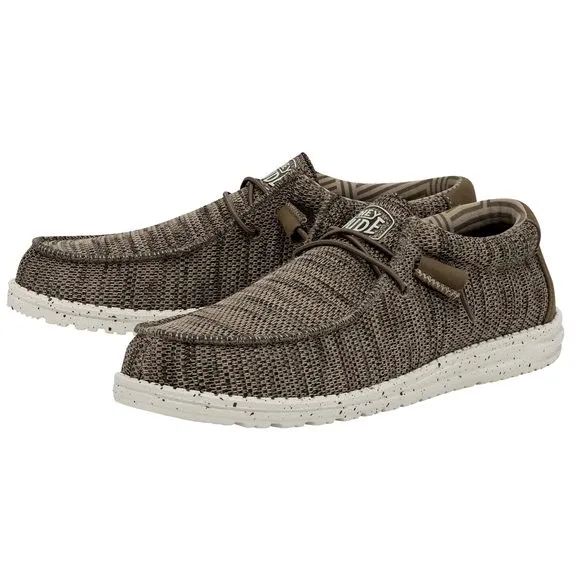 HEY DUDE MEN'S WALLY SOX BROWN SIZE 12 | MEN’S SHOES | MEN'S LACE UP LOAFER