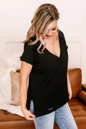 Holes In Your Story Top In Black