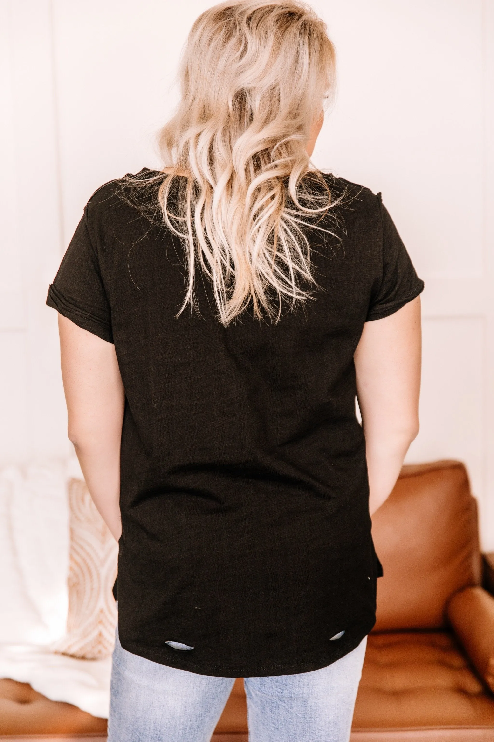Holes In Your Story Top In Black