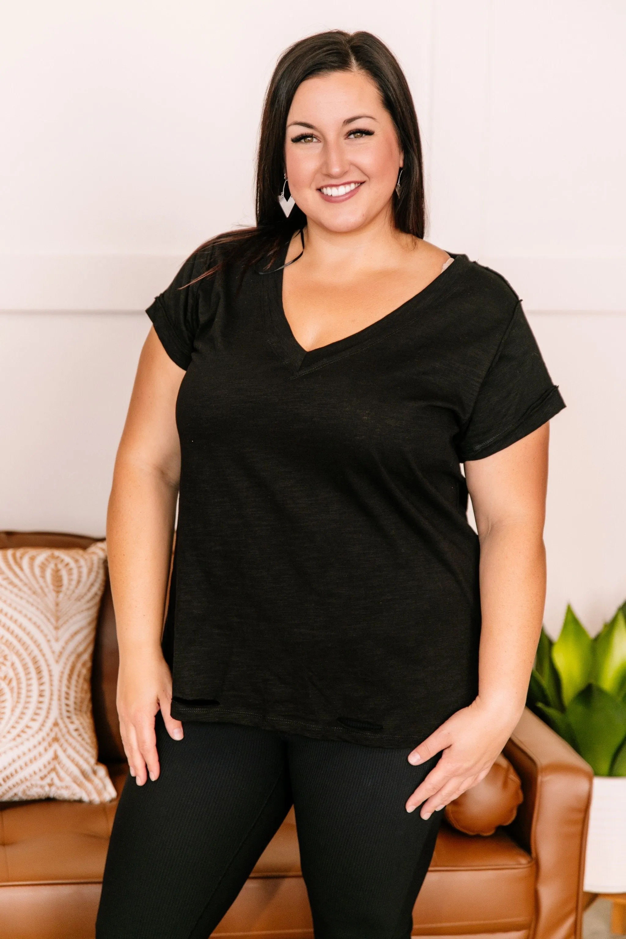Holes In Your Story Top In Black