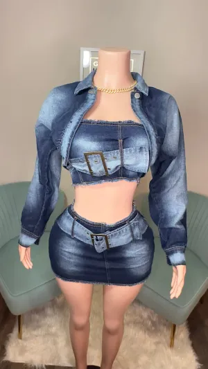 IN THE MIX 3 PIECE DENIM SET
