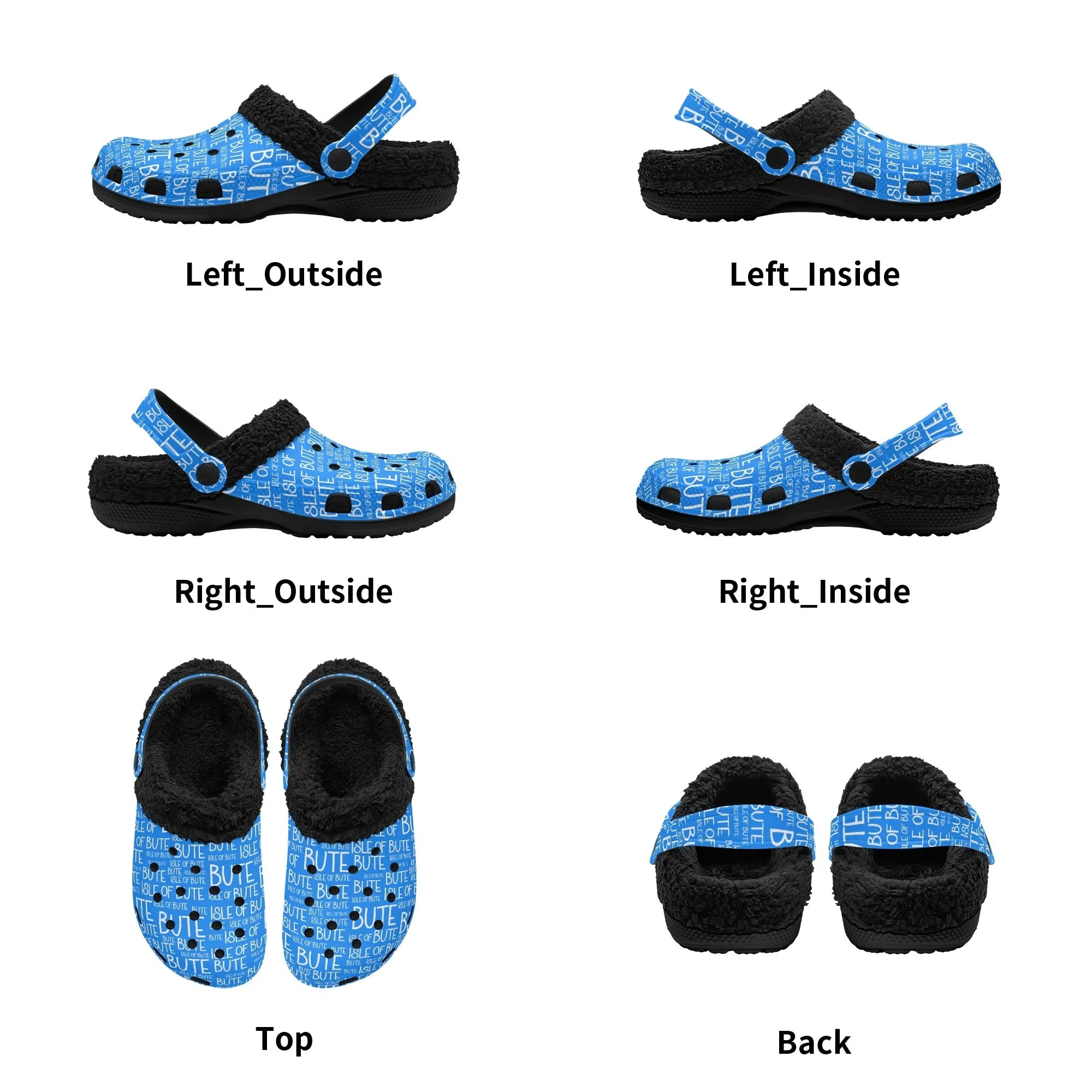 Isle of Bute Adults Fur Lined Clogs - Free p&p Worldwide