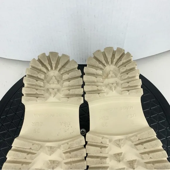 Jeffrey Campbell Clogs Women Size 8 Shoes Cream White Rubber Mules Chunky Sole