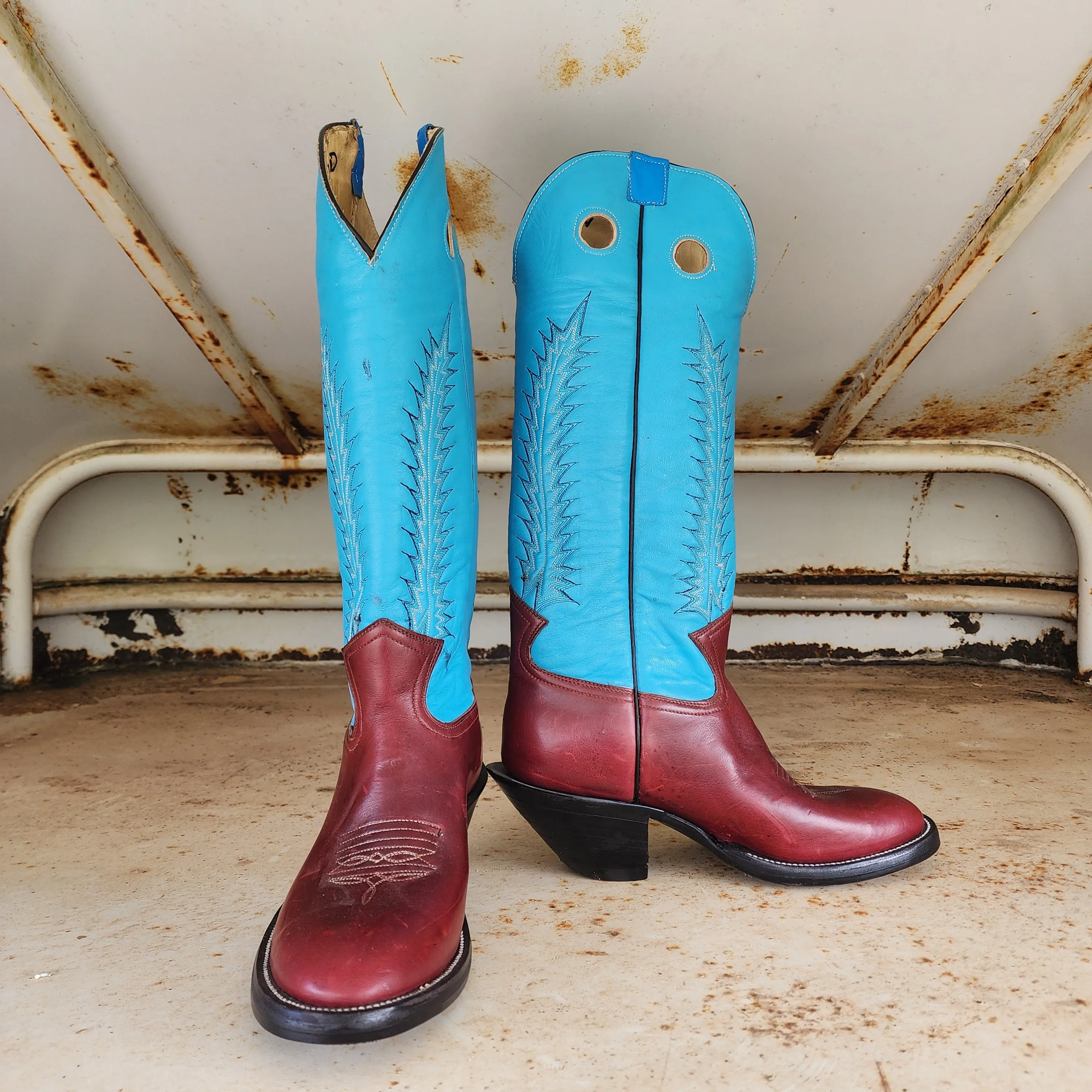 Jose Sanchez Boot Wine W/Blue